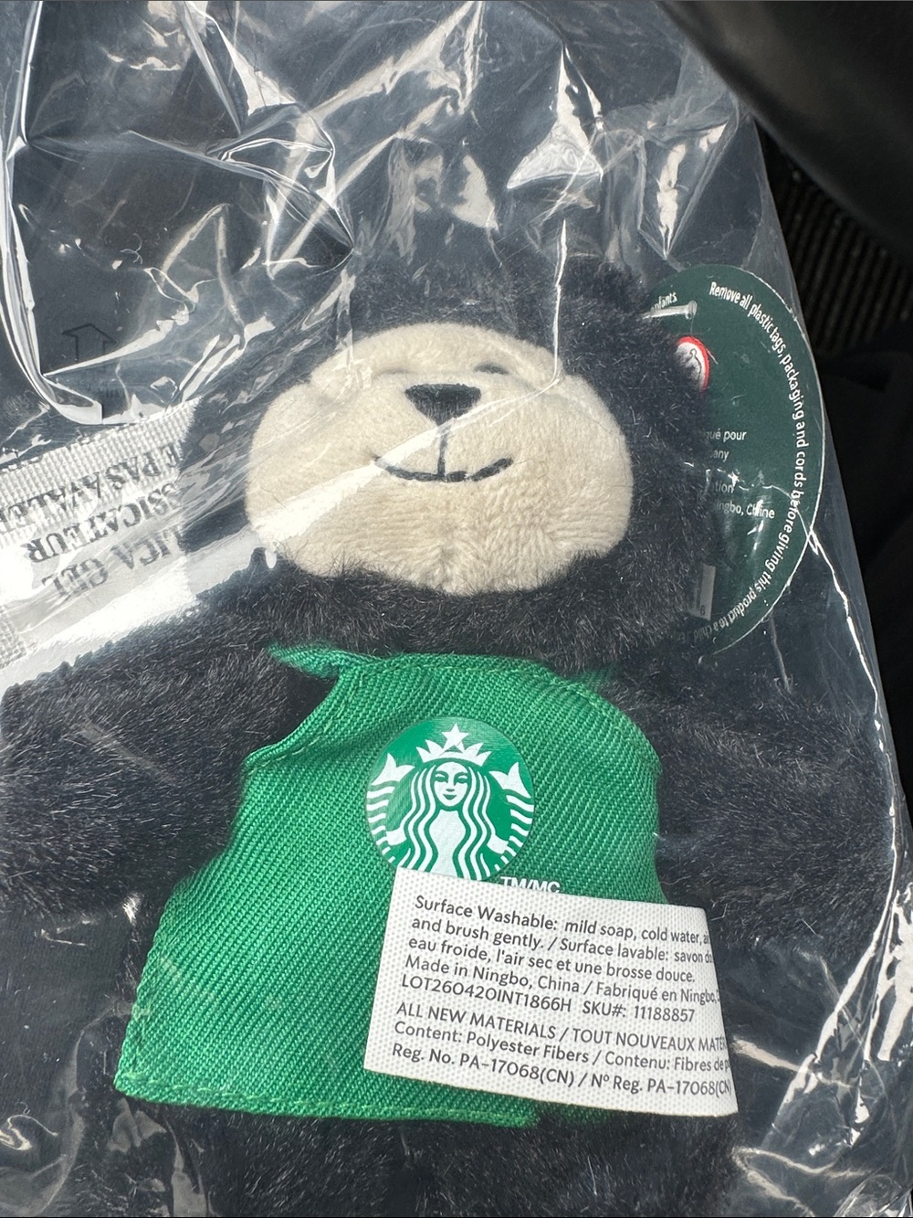 Starbucks Bearista Black Cat Keychain